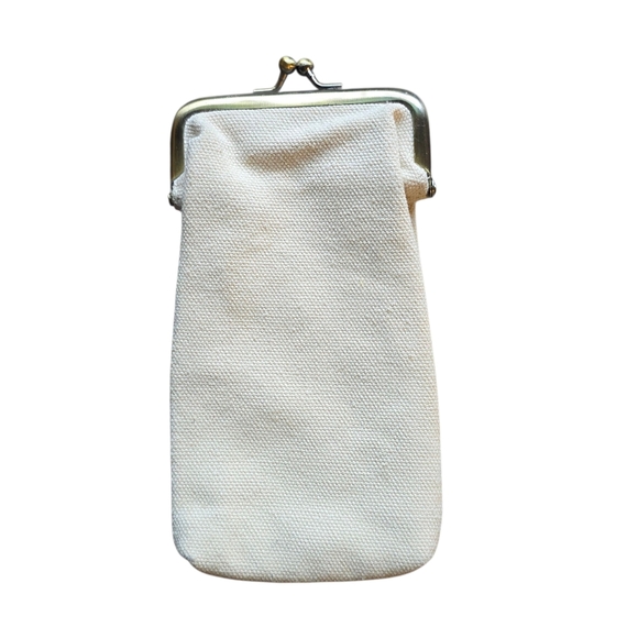 Anthropologie Corgi Sunglasses Canvas Kiss Lock Bag Purse - Picture 2 of 6